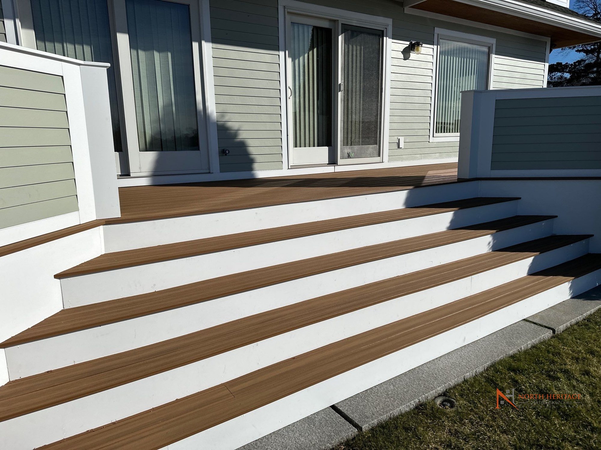 Composite deck chevron pattern detail