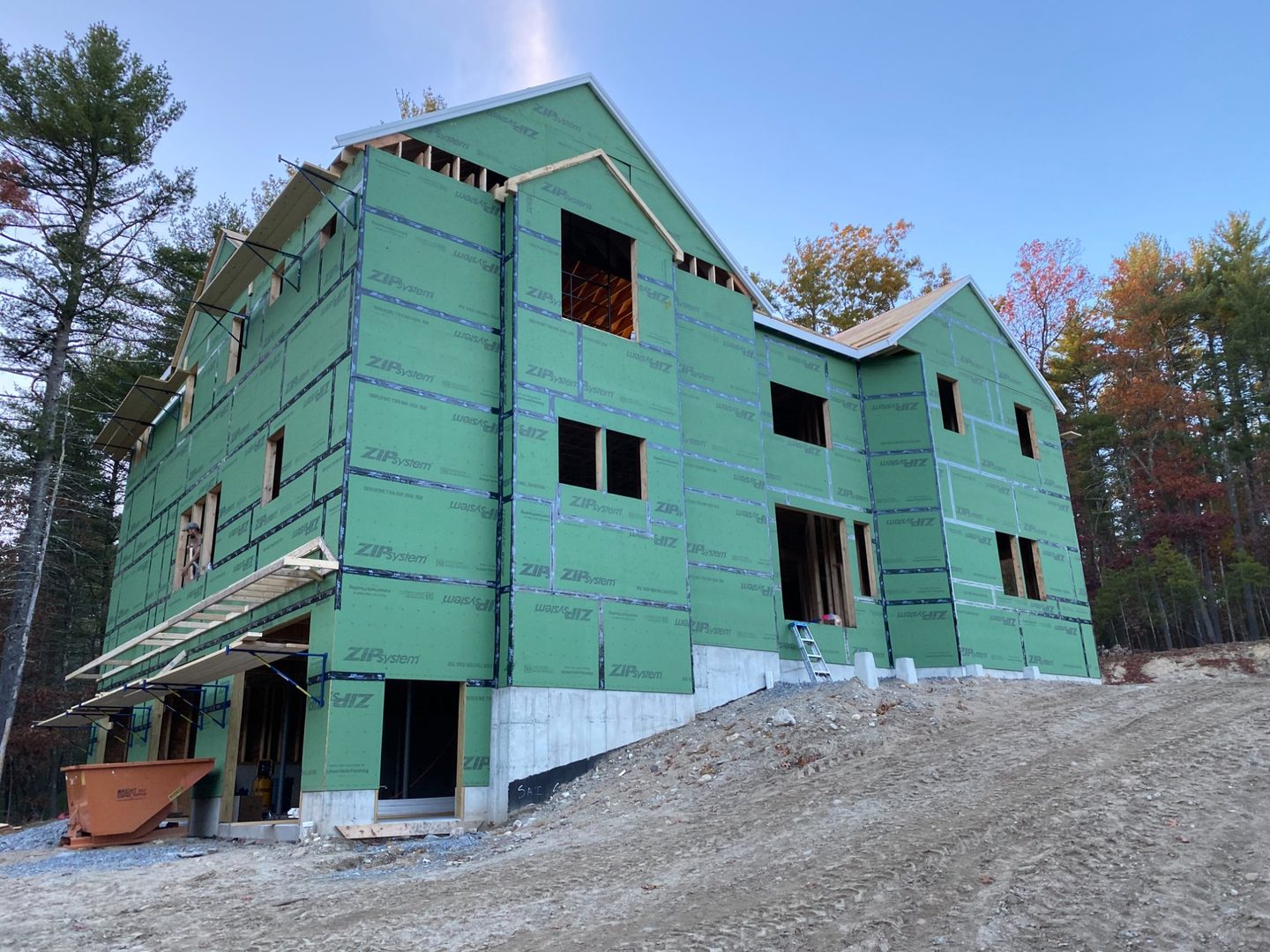 Completed structural framing - Dunstable MA new home