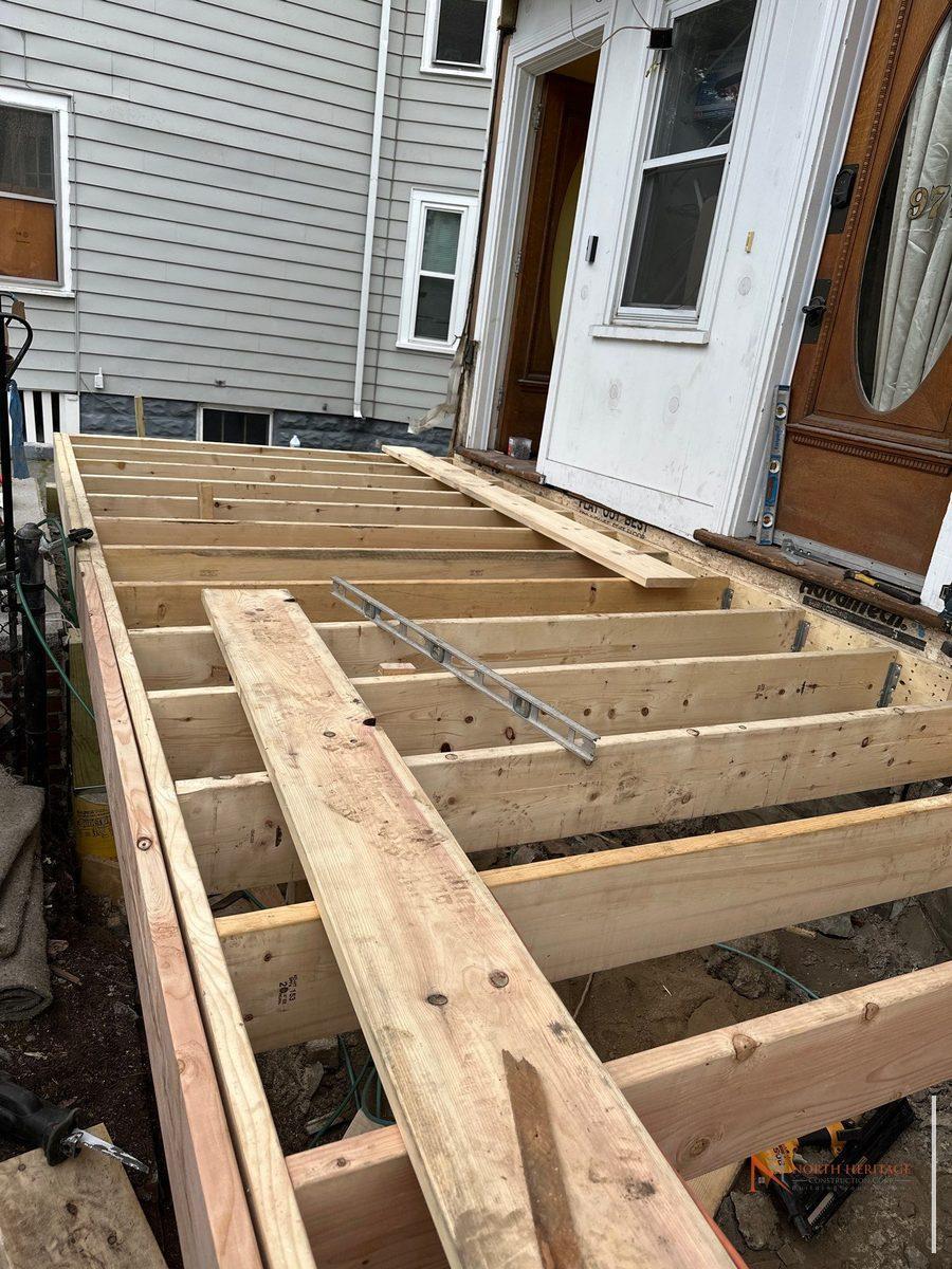Floor joist framing for Somerville MA home addition