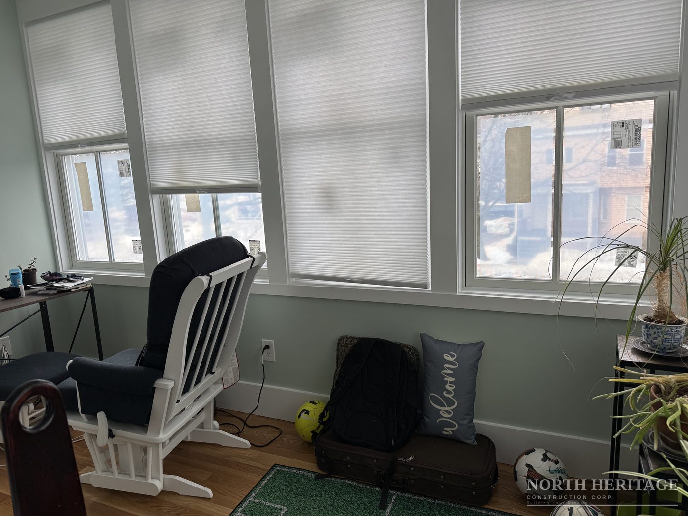 New addition living space with Andersen windows and hardwood floors Somerville